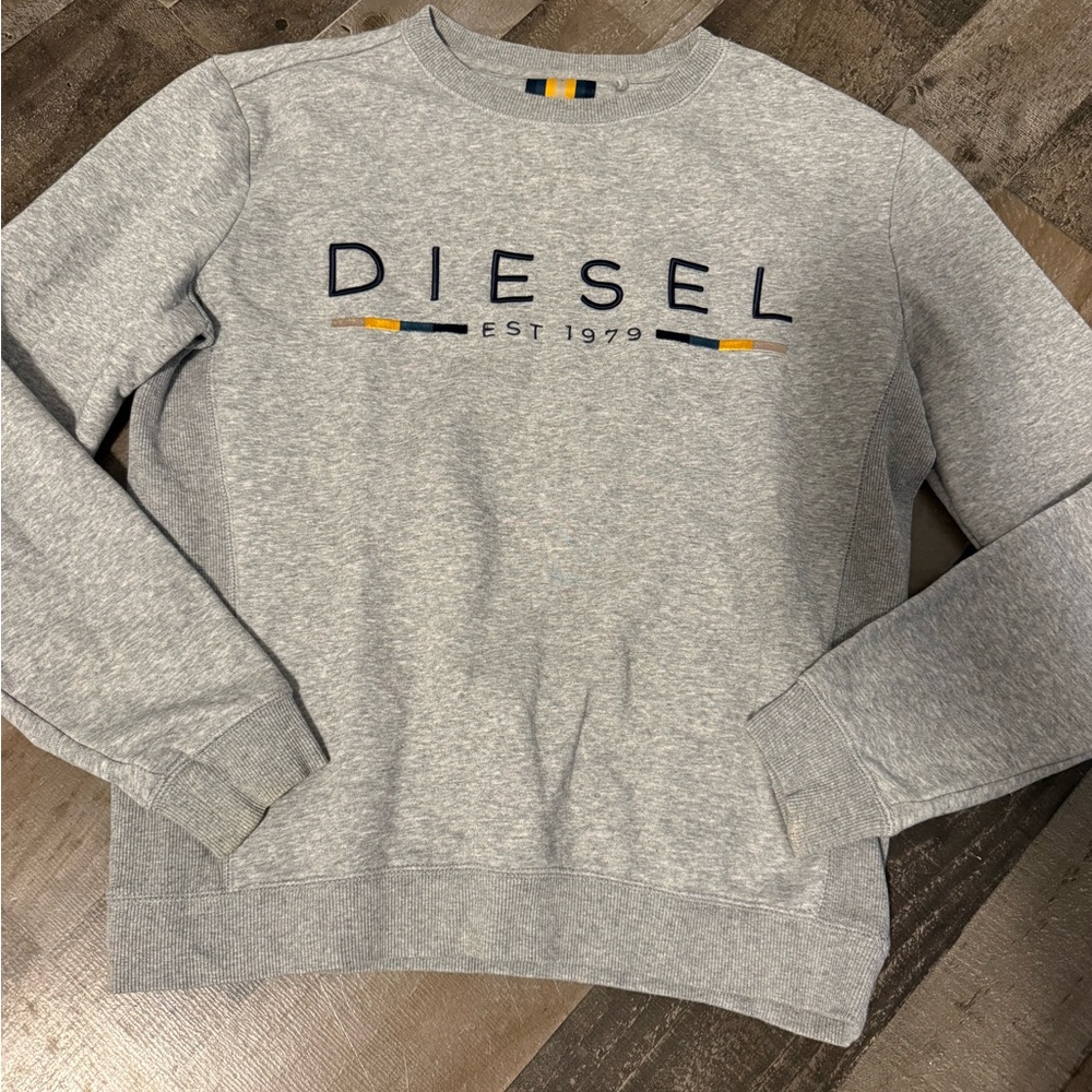 Diesel Logo Crewneck Sweatshirt |‎ Gray | Organic Cotton | XS